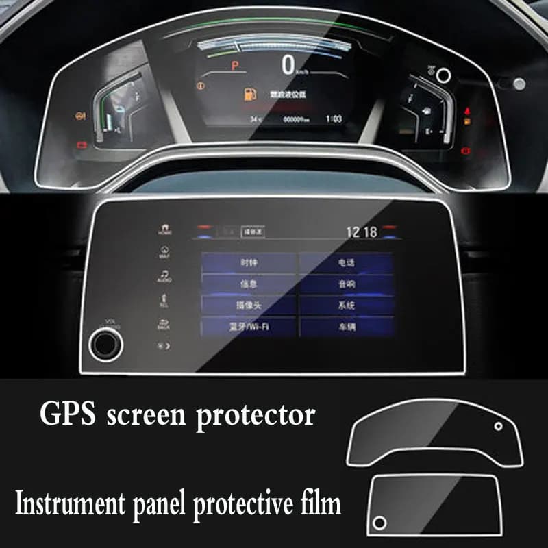 Pellicola protettiva in acciaio per schermo di navigazione GPS per Honda CR-V CRV 5th 2017 2020 Controllo dello schermo LCD Adesivo Car Styling