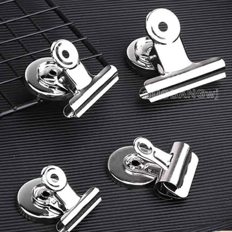 Clip Magnetiche Potenti in Acciaio Inox, Magnete in Ferrite Argento, Porta Etichette per Ufficio e Casa, Resistente alla Corrosione