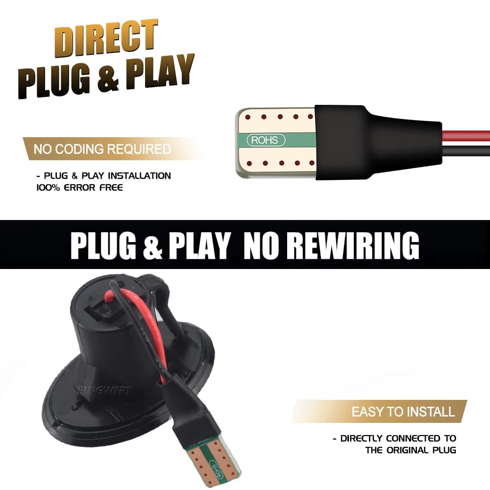 2x Luci Laterali di Posizione e Indicatori di Direzione per FIAT 500 500C 500L, Lampade LED Dinamiche T10 per Abarth 500 595 695, Luci a Freccia