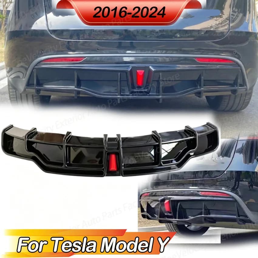 Rear Diffuser Lip for Tesla Model Y 2016 2017 2018 2019 2020 2021 2022 2023 2024 Spoiler Splitter Bumper Body Kits Accessories