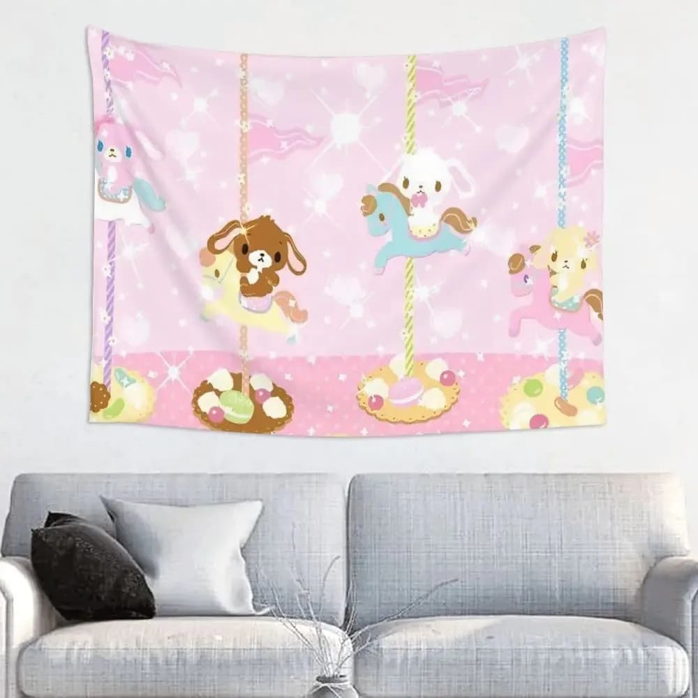 VIKAMA Dreamy Cartoon Arazzo in stile fiaba Camera dei bambini Camera madre e bambino Camera delle ragazze Caffetteria Decorazione da parete in stile Ins