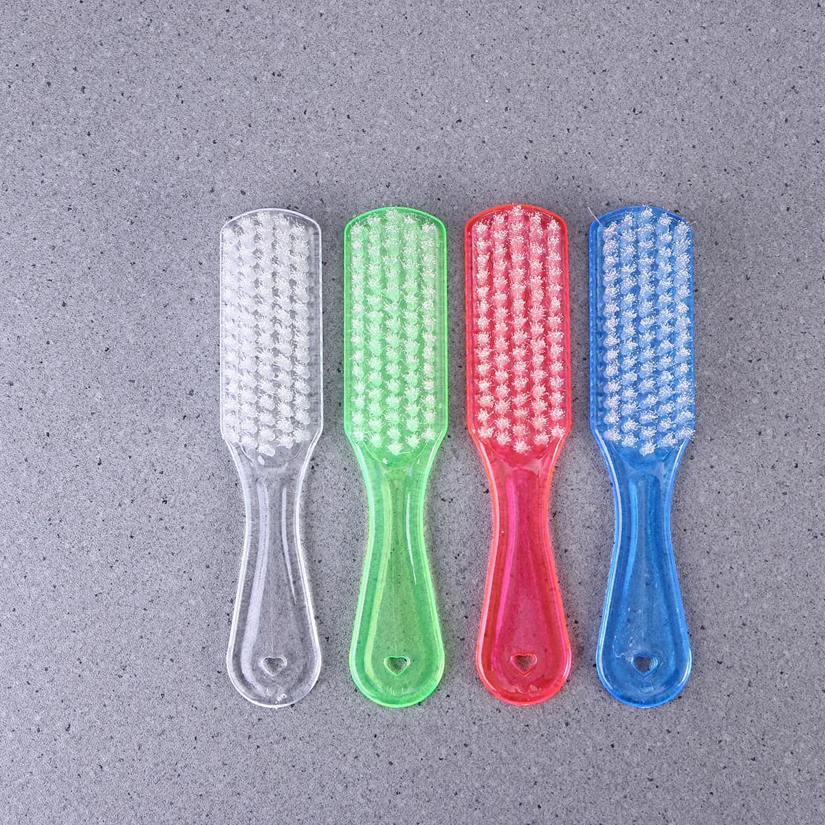 Set di 4 spazzole per la pulizia in plastica, solide e leggere, con manico con gancio per appendere, per scarpe, vestiti, bagno, spazzola per strofinare