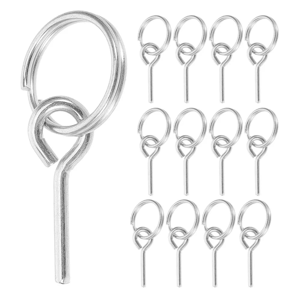 Kit di 15 Connettori ad Anello per Tende, Perni di Ricambio Galvanizzati per Pali da Tenda, Accessori per Riparazione Campeggio ed Escursionismo
