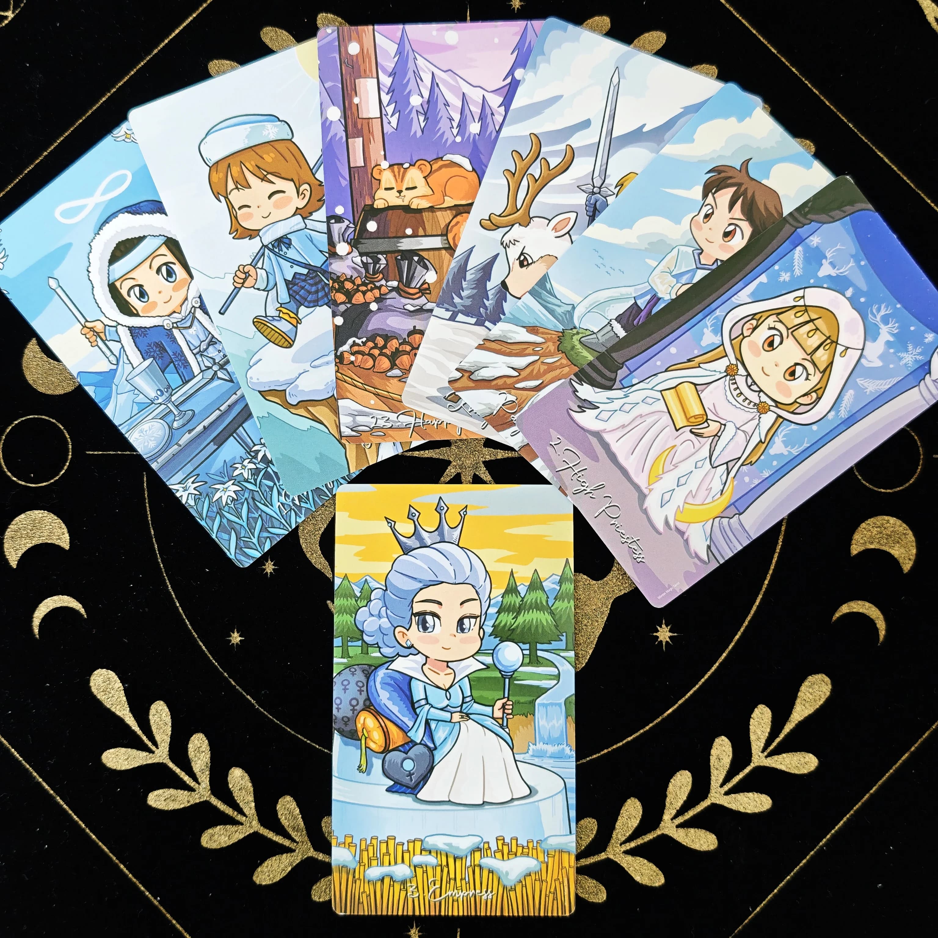 12*7cm Winter Tarot 78 Pcs Cards Hope, Warmth, and Tarot Cheer for The Most Wonderful Time of Year