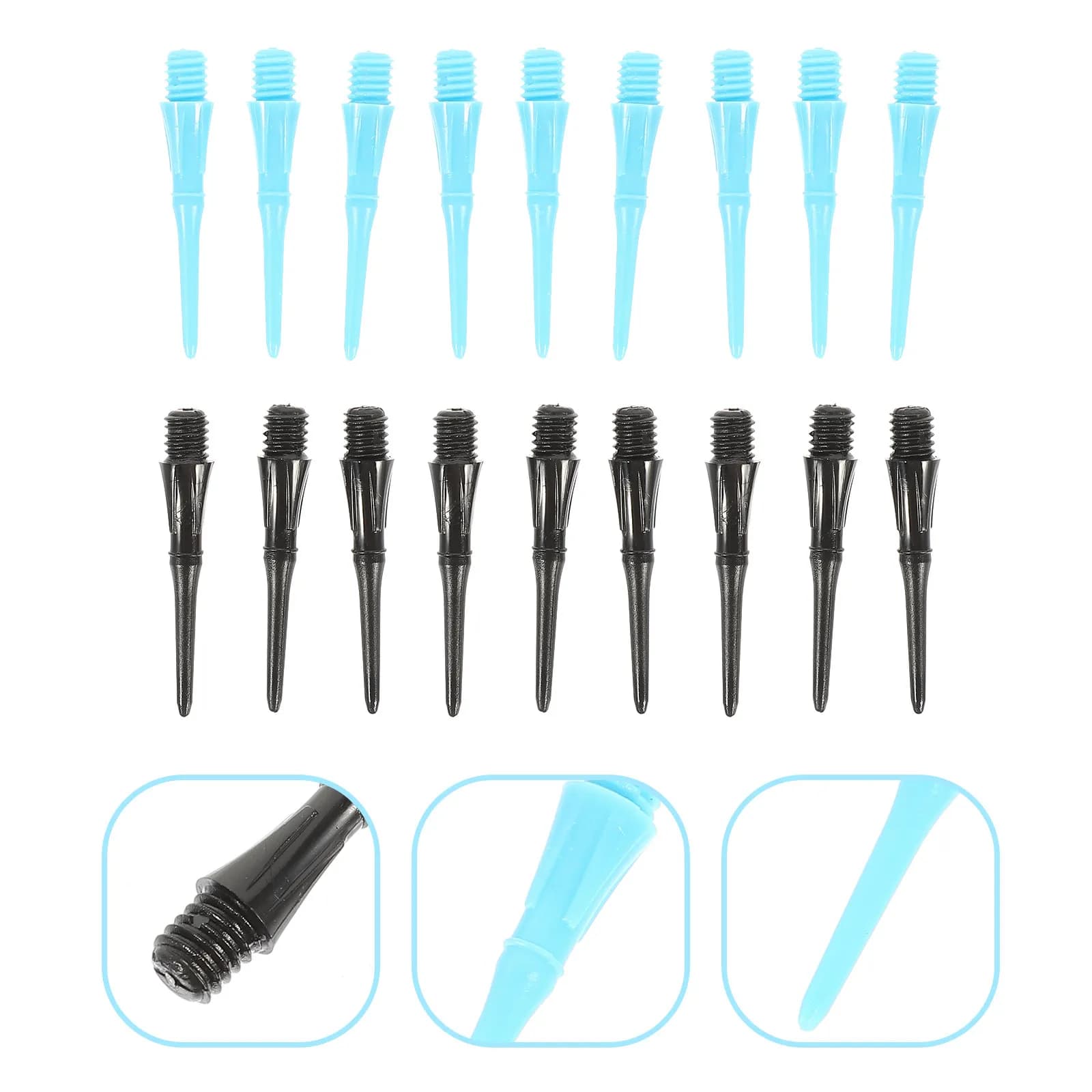 Set di punte di ricambio professionali per freccette da 50 pezzi, in nylon, con superficie liscia e resistente, accessori per giochi e allenamenti al coperto
