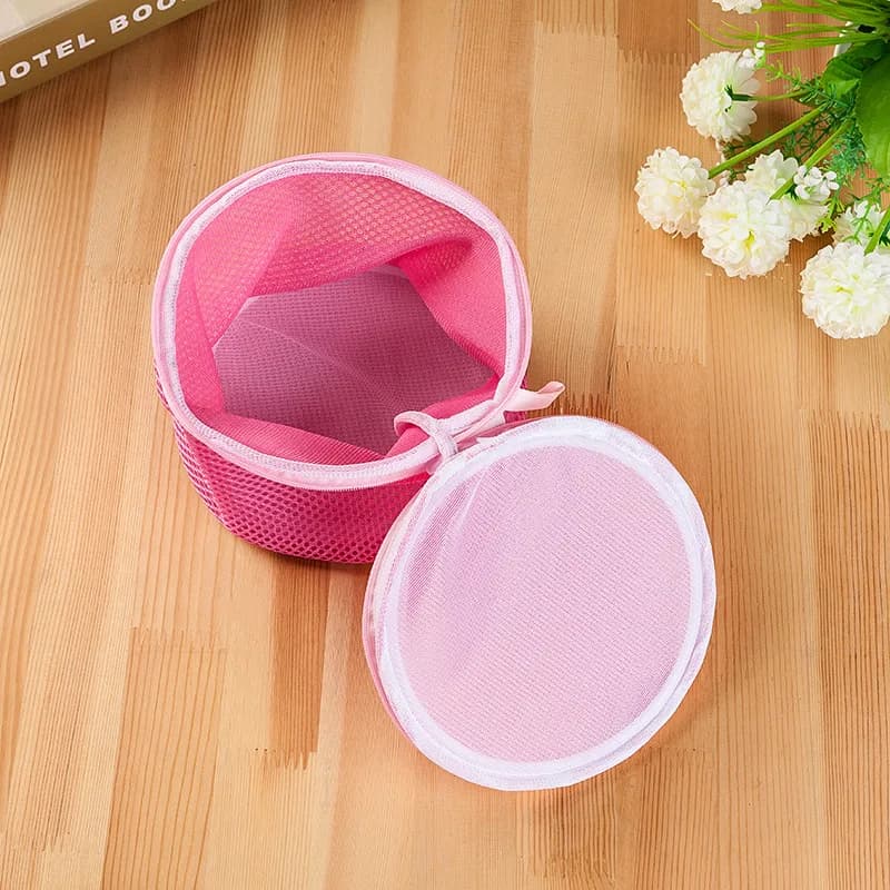 Sacchetto per lavaggio biancheria intima multicolore 16x16cm, sacchetto in rete per lavaggio reggiseni con design a sandwich, sacchetto protettivo riutilizzabile per lavaggio domestico