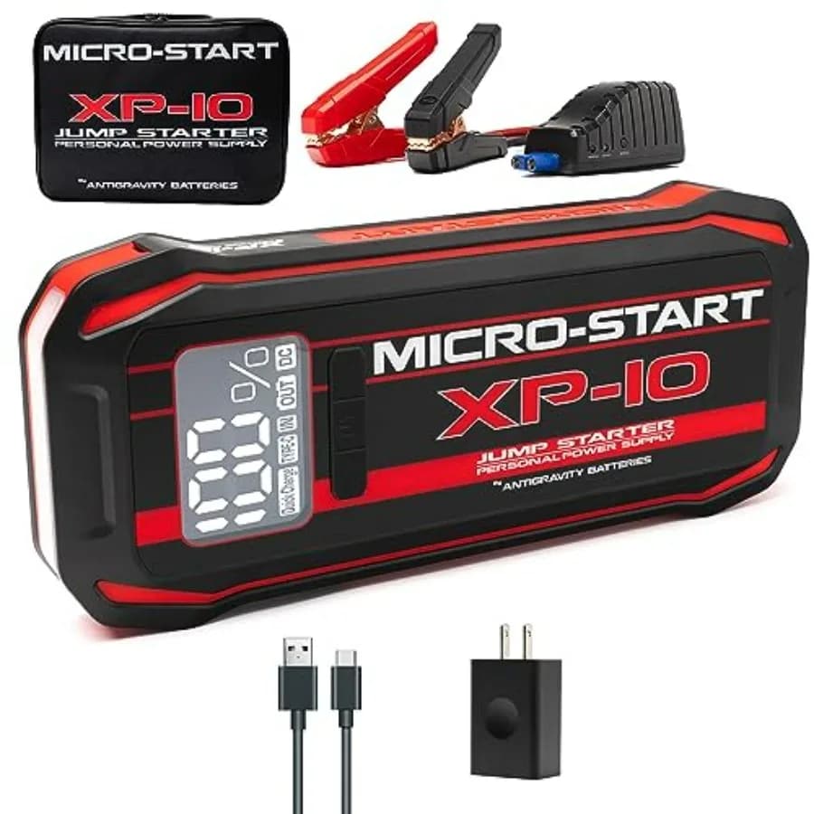 Avviatore di Emergenza al Litio 600A 12V, Booster Batteria Portatile per Veicoli a Benzina e Diesel fino a 7.3L, Jump Starter Compatto con Ricarica Rapida USB-C