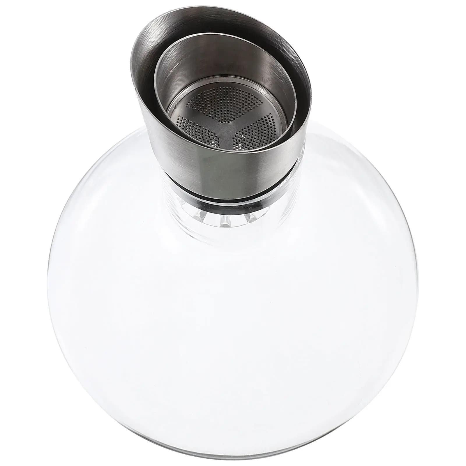 Decanter in Vetro per Vino con Ampia Apertura e Design per Aerazione Rapida, Ideale per Vino Rosso e Whisky, Potenziatore di Ossidazione