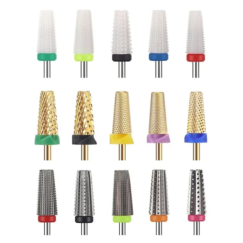 NUOVO metallo duro di tungsteno punta da trapano per manicure trapano per fresa 5 in 1 punta per trapano per unghie in ceramica per trapano elettrico