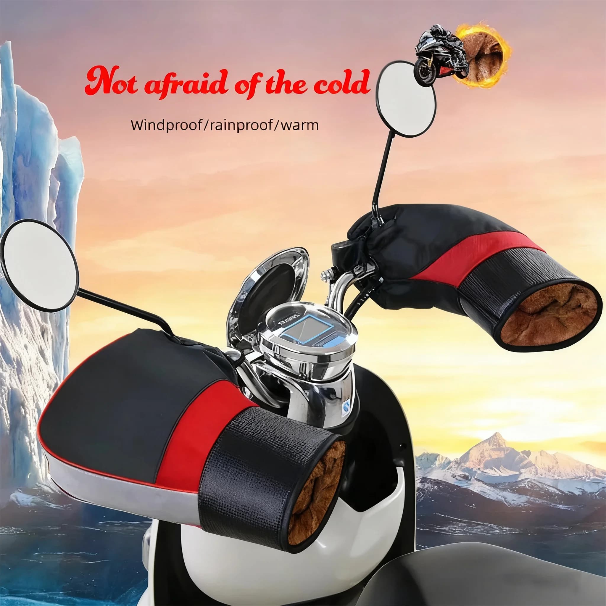 Guanti da moto Manicotti per manubrio Antivento Impugnatura per moto Manicotti per manubrio Antipioggia Moto Scooter Accessori per l'equitazione
