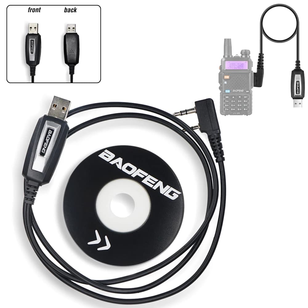 Cavo di programmazione USB UVK5 UVK6 UV5R Cavo di programmazione USB Baofeng originale con CD driver per Walkie Talkie UV-5R BF-888S UV-82