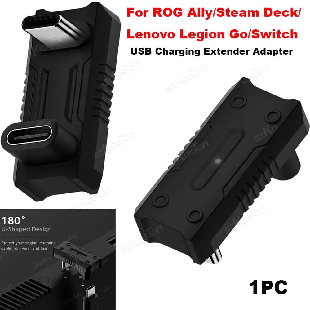 Caricabatterie Rapido 180W per ROG Ally, Steam Deck, Lenovo Legion Go, Console di Gioco Switch ° Adattatore USB C Maschio a USB C Femmina