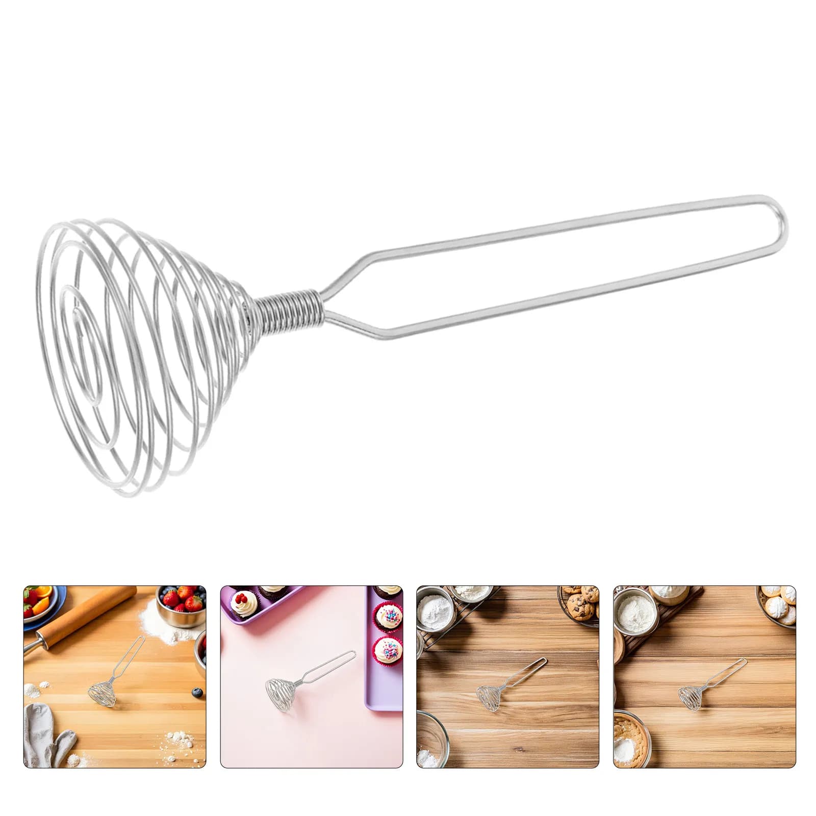 Set di 6 Fruste a Spirale in Acciaio Inox, Mixer Manuale per Uova, Frullatore per Impasti e Salse, Utensili da Cucina
