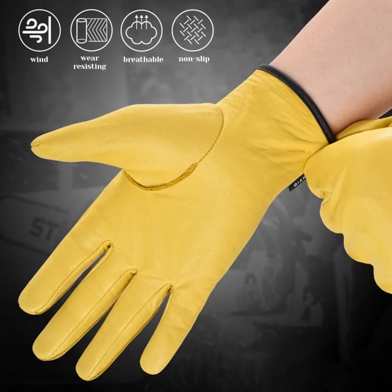 1 paio guanti da lavoro in pelle guanti resistenti all'usura per lavori da giardino giardinaggio fattoria magazzino costruzione Dropshipping