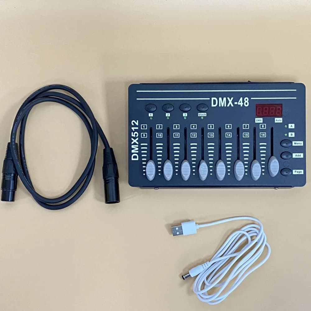 Console per luci da palco Mini controller DMX-48 Dmx 512 attenuazione per DJ mobile Suono Luce per feste Pyro Show Macchina per nebbia Testa mobile a LED
