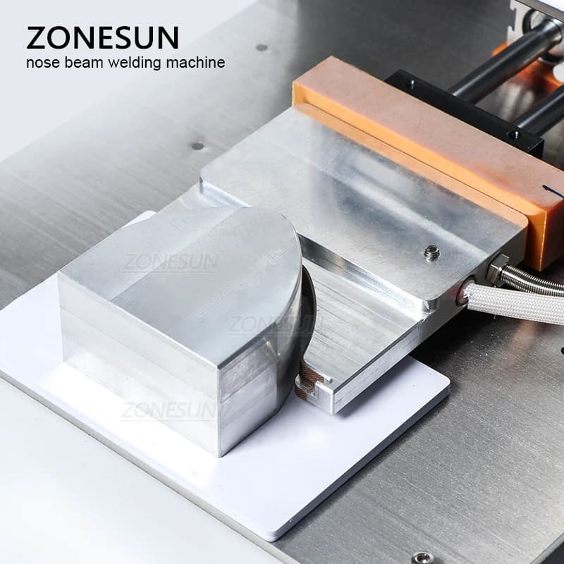 ZONESUN N95 Mask Nose Bridge Line Bonding Machine Semi-automatic Hot Melt Aluminum Strip Welding Machine Mask Making Machine