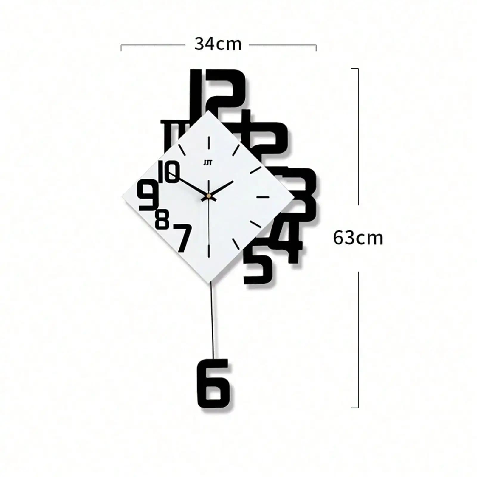Orologi a pendolo Orologio da parete moderno altalena in stile nordico Soggiorno Decorazione di moda Superficie a specchio Orologio da parete a pendolo moderno di grandi dimensioni