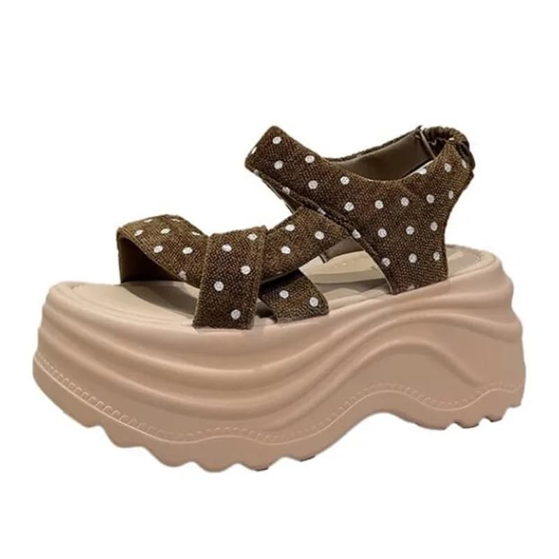 8CM 2026 Summer Sandals Wedge Heels Sneakers New Women Beach Flip Flops High Platform Casual Sandals Breathable Walking Slippers