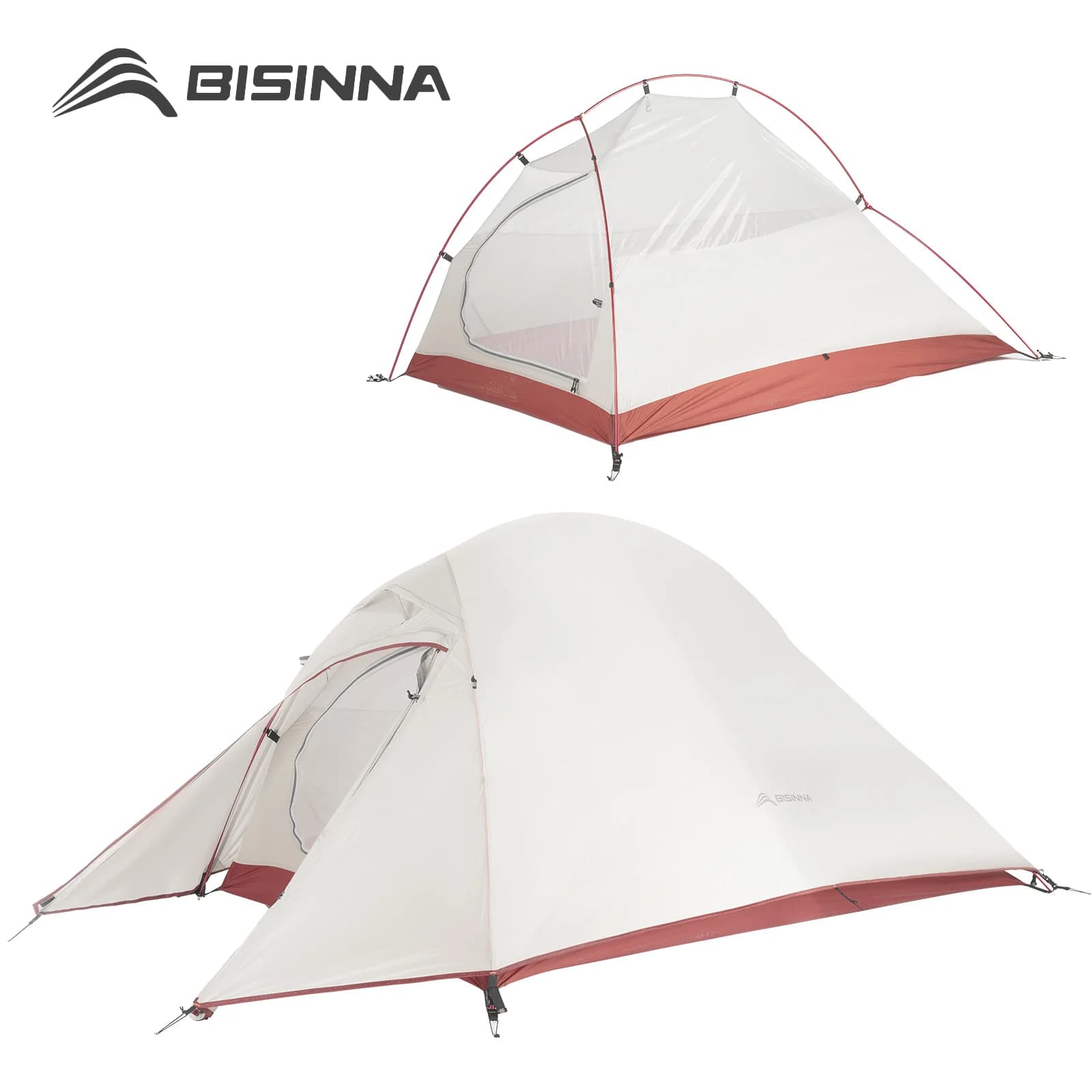 Tenda da Campeggio BISINNA per Due Persone, Leggera e Impermeabile, per Trekking, Viaggi, Escursionismo, Pesca e Ciclismo