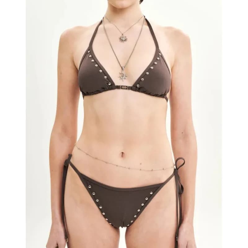 Costume da bagno coreano da donna, sexy, alla moda, con decorazioni tridimensionali, bikini a due pezzi semplice e alla moda