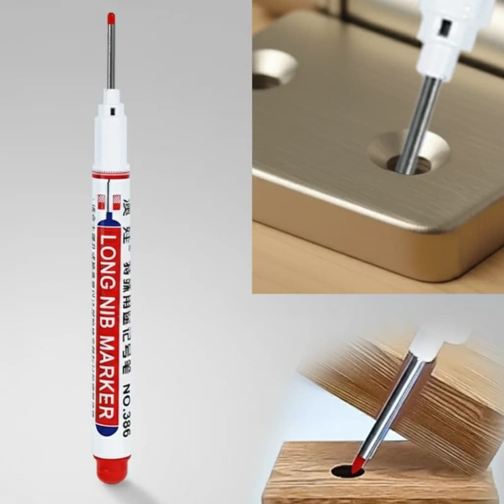 Long Needle Marker Pen Red Blue Waterproof Special Bathroom Garden Woodworking Glass Metal DIY Deep Holes Oil Pen