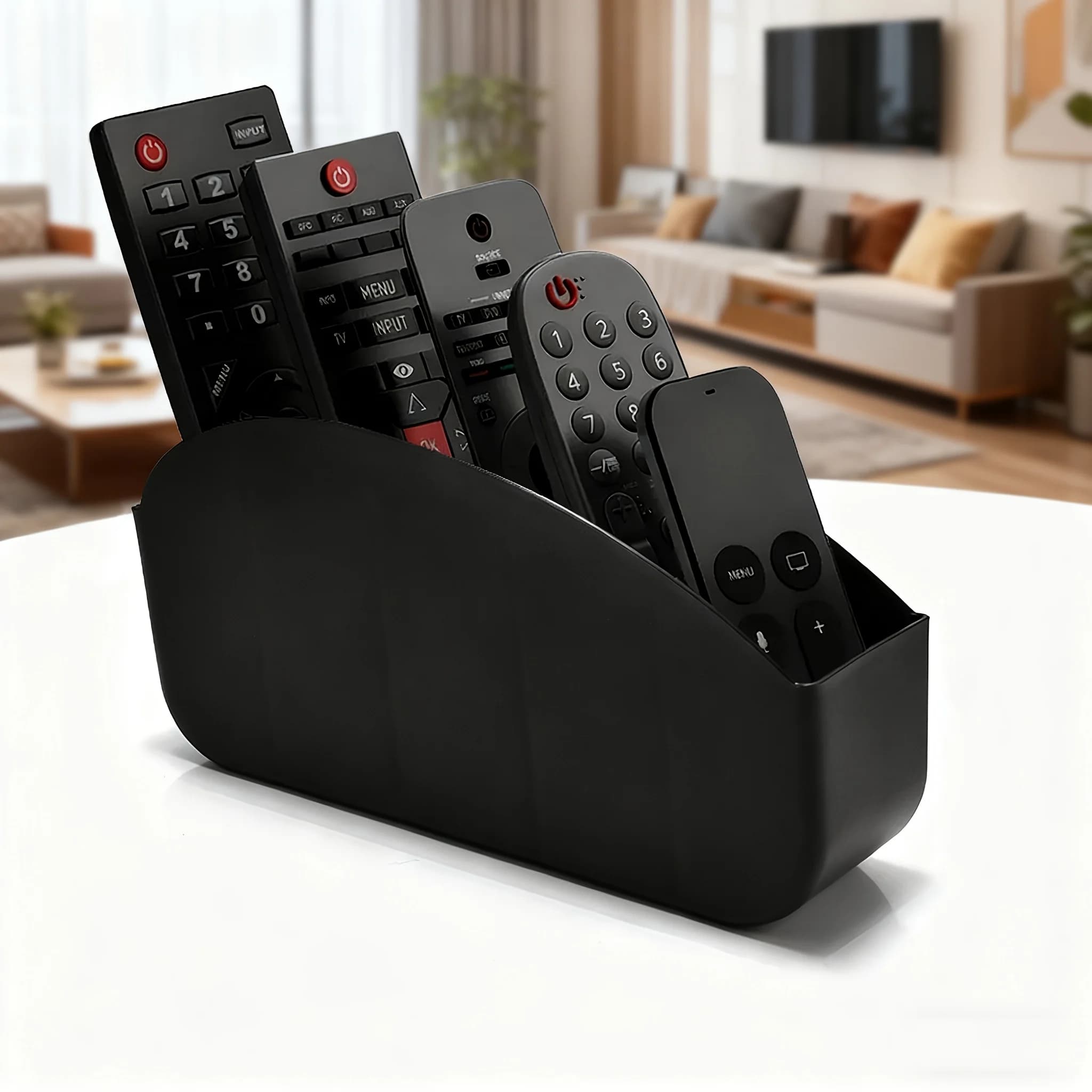 Scatola porta telecomandi con 5 scomparti in plastica - Adatta per organizzare i telecomandi per TV, lettori multimediali