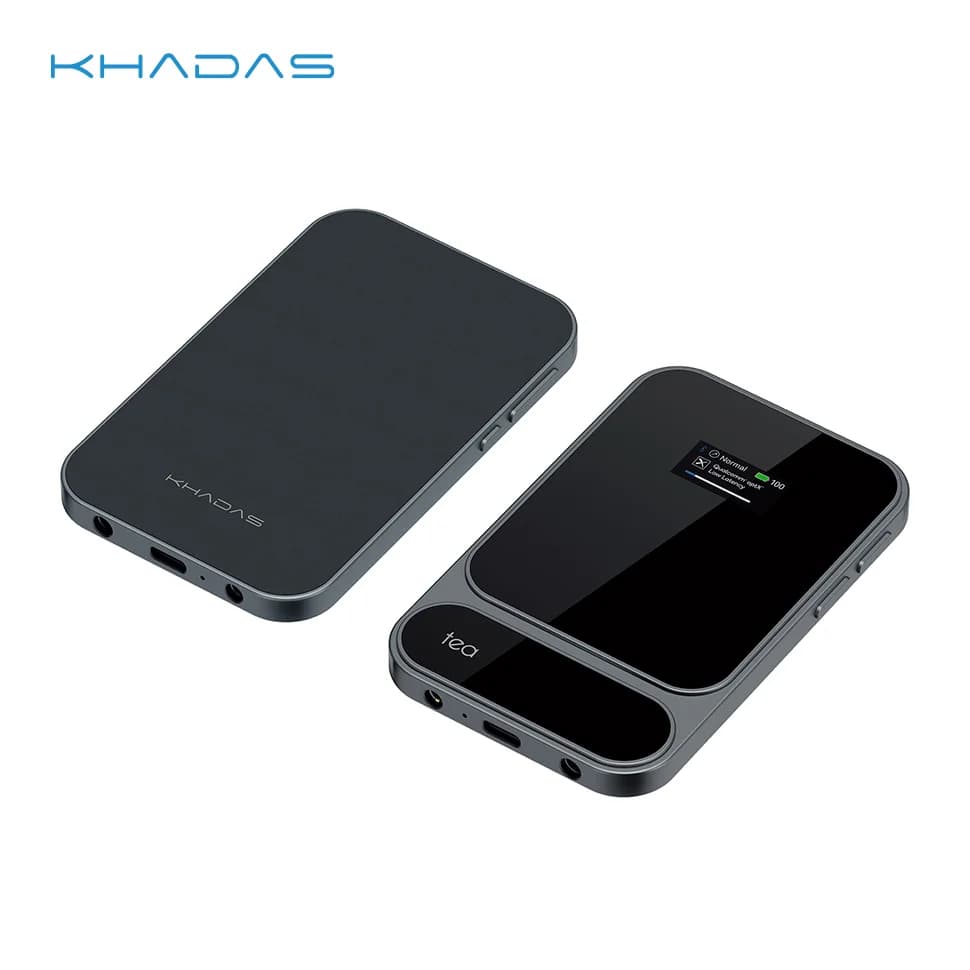Amplificatore per cuffie Khadas Tea Pro, amplificatore DAC magnetico portatile, supporto display LED da 0,95"/uscita 4,4 mm/3,5 mm/BT5,4/PCM 768/DSD512