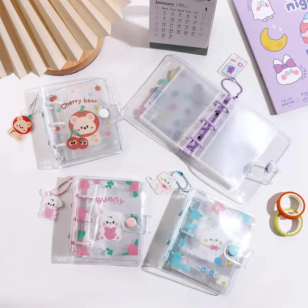 Agenda di cancelleria Kawaii Diario a 3 fori Mini raccoglitore Notebook Album fotografico Quaderno a fogli mobili Raccoglitore ad anelli