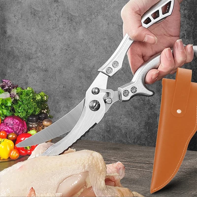 Kitchen scissors Cooking shears for chicken bones, duck fish cutter Stainless steel fish scissors 4Cr Ladder Clean cook scissors