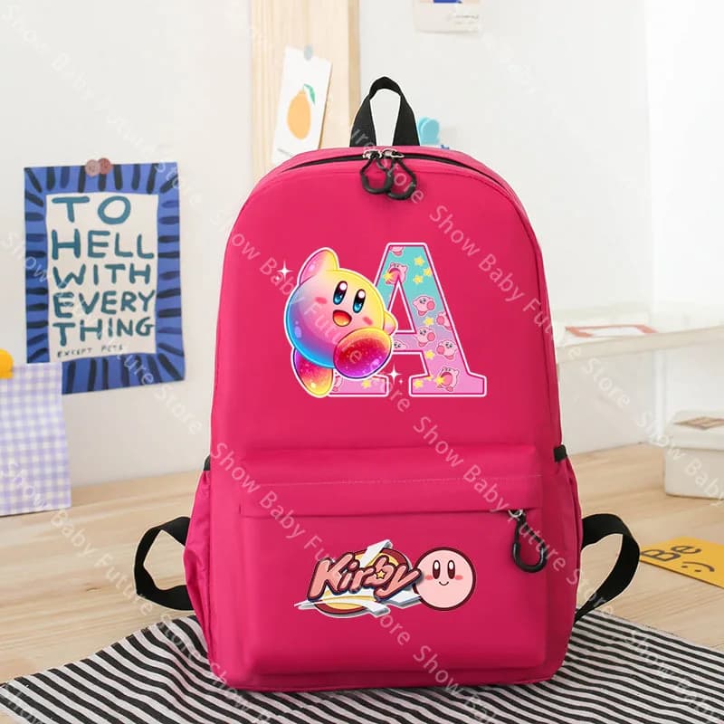 40x12CM Kirby Letter Student SchoolBag for Adult Cartoon Kawaii Knapsack Teenager Backpack Cute Back To School BookBag Rucksack