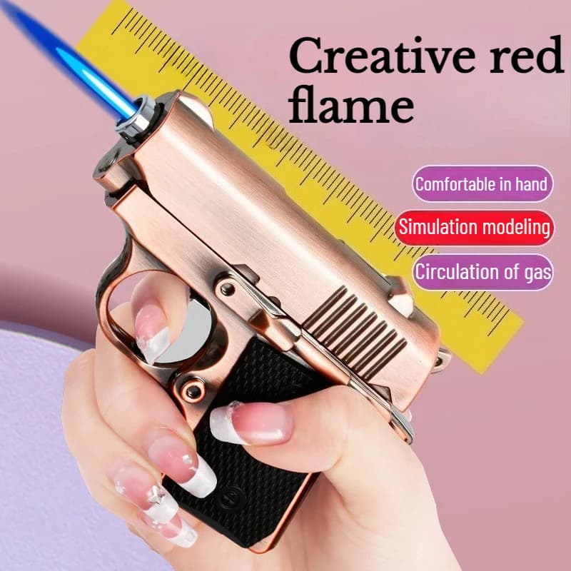 Accendino a sospensione portatile antivento in metallo Spray esterno Torcia a fiamma blu Accendino gonfiabile Accessori per sigarette Regalo da uomo 2026