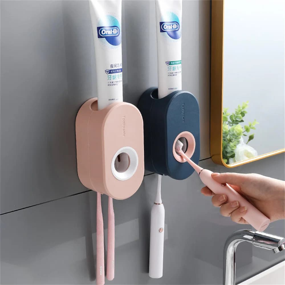 Set di spremiagrumi automatico per dentifricio 1 PC staffa per parete di casa supporto per spazzolino da denti a prova di polvere spremiagrumi per dentifricio a parete