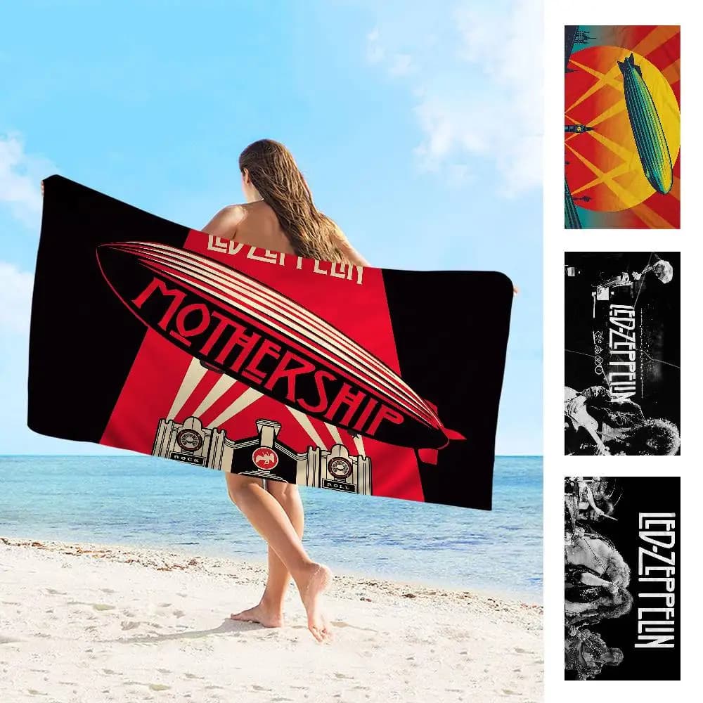 Asciugamani da spiaggia in microfibra Rock Band Led Z-Zeppelin, ad asciugatura rapida, per piscina, viaggi, nuoto e yoga