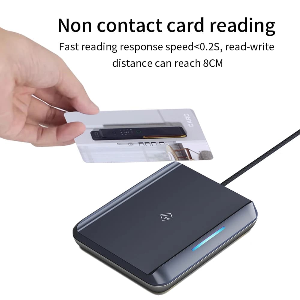 E3 E5 Tthotel Card Encoder NFC 13.56M M1 Lettore di schede USB Scanner chip RFID per software di sistema TTHotel TTRenting Hotel Appartamento
