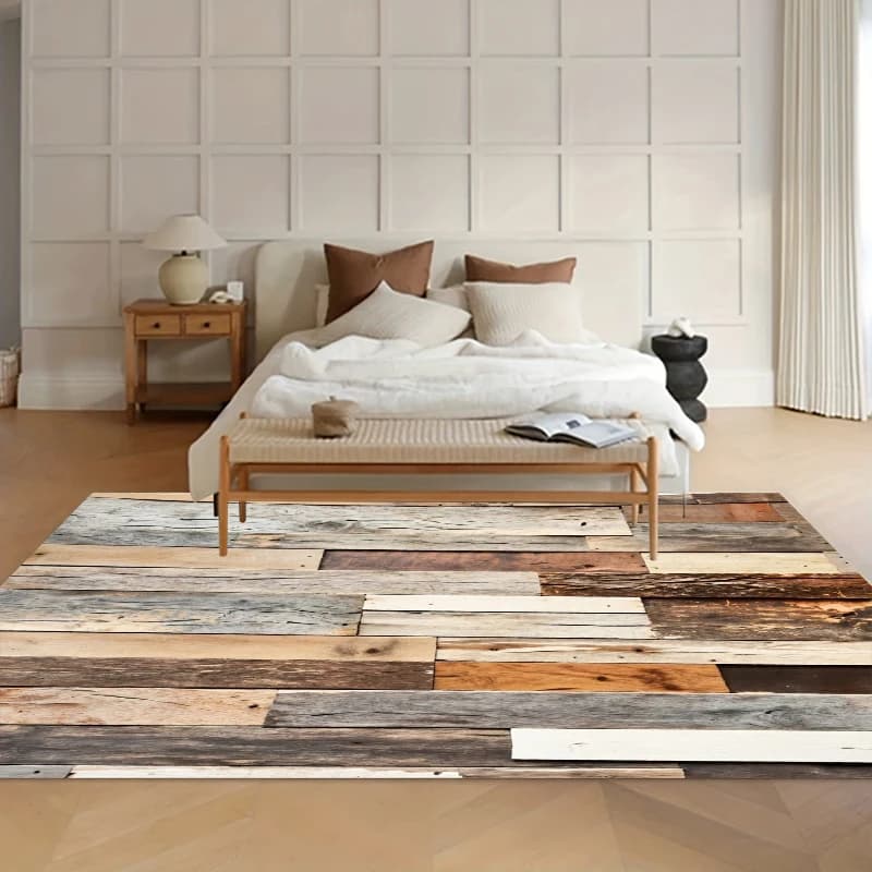 Tappeti Antiscivolo 3D Effetto Legno, Tappetini per Soggiorno e Camera da Letto, Tappeti per Bambini, Decorazione Casa, Regalo, Tappeti Morbidi per Tavoli e Sedie