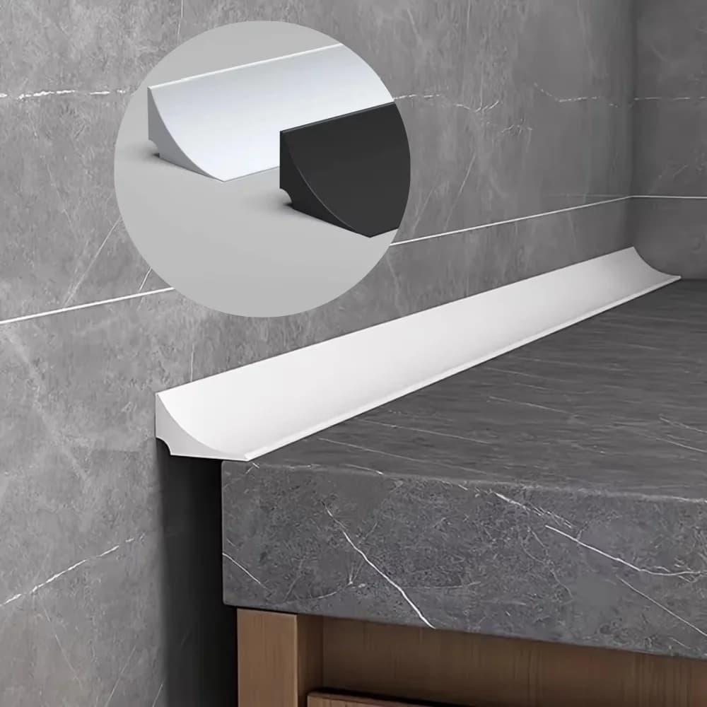 1pc 1/2m Barriera bianca nera Striscia impermeabile Striscia per porta doccia Striscia di arresto dell'acqua Bagno Cucina Forte tenuta