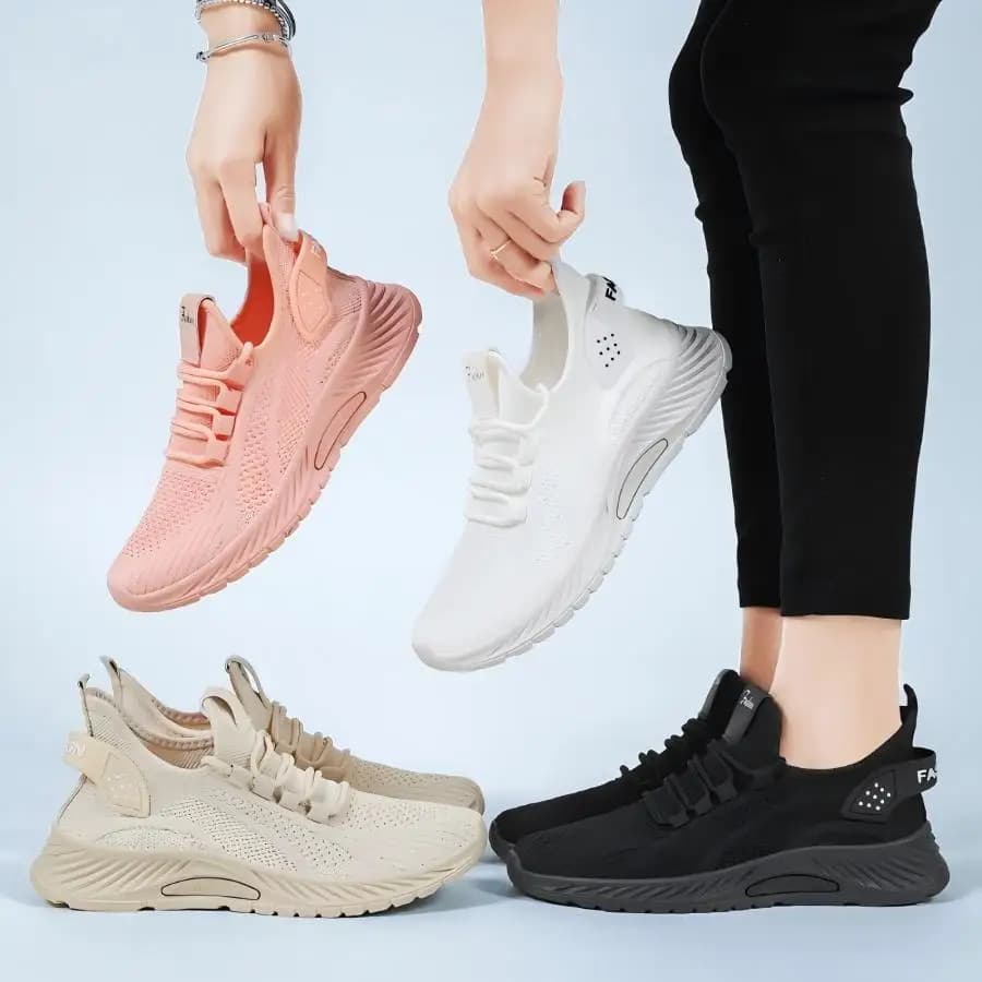 Sneakers Casual da Donna Intrecciate Slip-On – Opzioni Bianco, Nero, Rosa e Beige