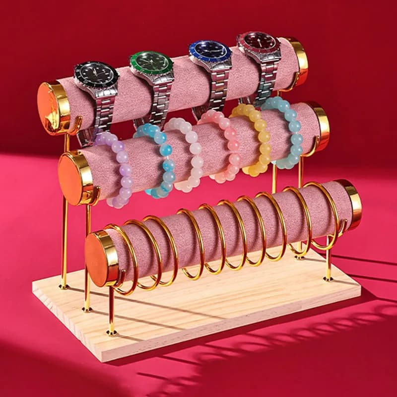 3 Layered Bracelet Holder Exhibitor for Bench Bracelets Exhibitor for Luxury Jewelry Shelf for Women's Fashionable Bracelets