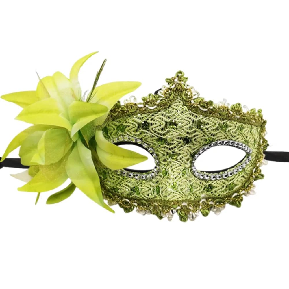 Fashion Venetian Party Masquerade Mask Side Flower Carnival Party Half Face Mask Lace Mardi Gras Mask Party Makeup Ball
