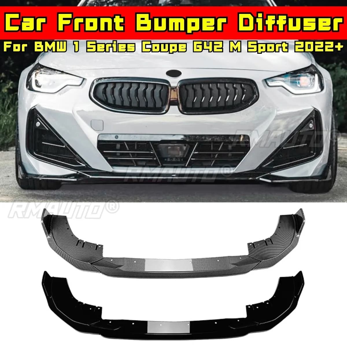 For BMW 2 Series Coupe G42 M Sport Body Kit Front Bumper Diffuser Lip for BMW 2 Series Coupe G42 M Sport 2022+ Car Accessories