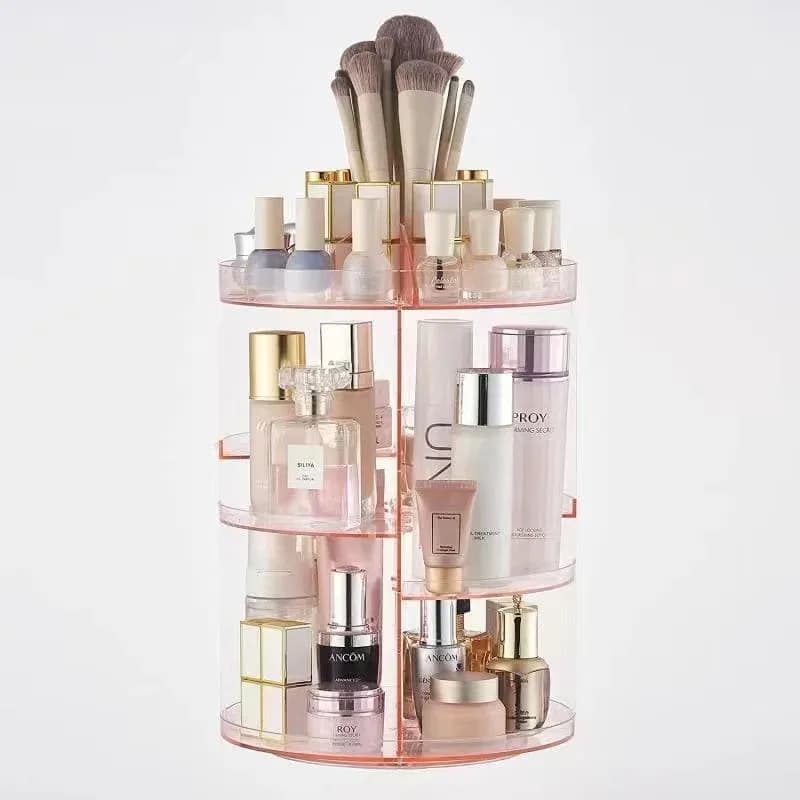 360 ° Organizzatore per trucco rotante, piano di lavoro per organizer da bagno rotante, organizer per cosmetici, mensola porta cosmetici, (trasparente)