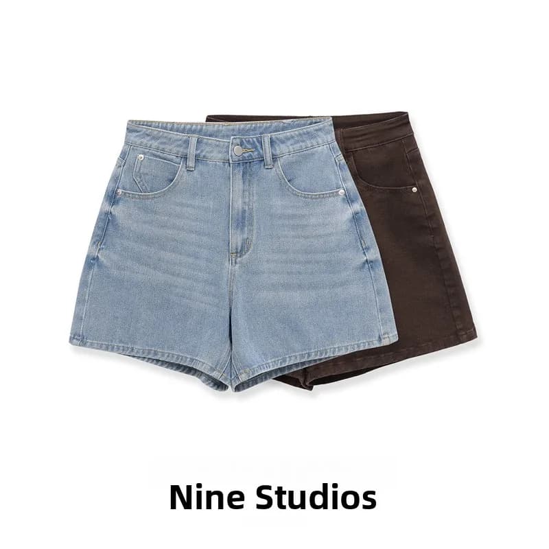 Comfortable High Waist Loose Casual Shorts Denim Pants Versatile Women's Summer Jeans Cotton Fabric Button Closure