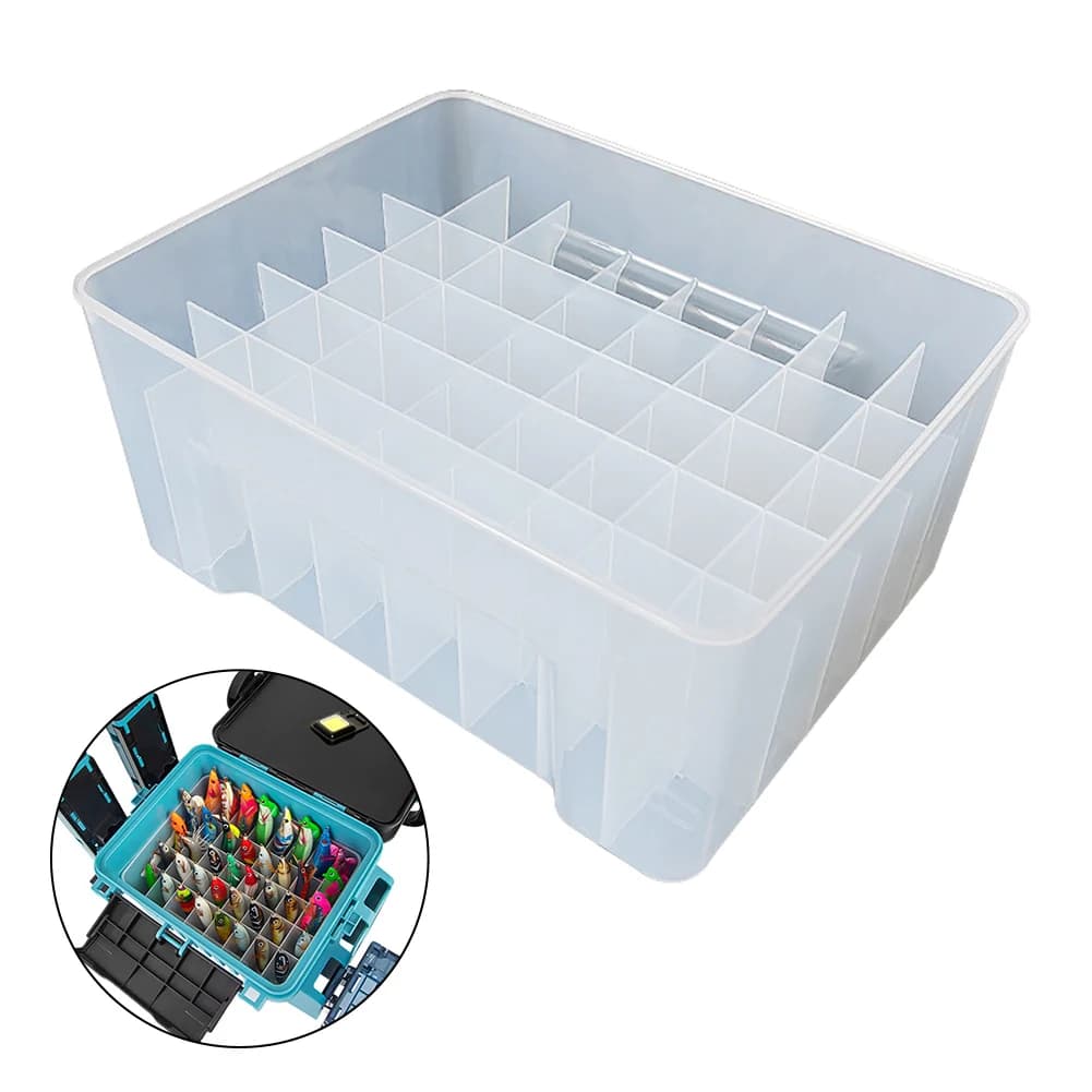 Fishing Equipment Box with 40 Parts and Container in Wood for Rigid baits, Polpi, Calamari and Sea Fishing Accessories