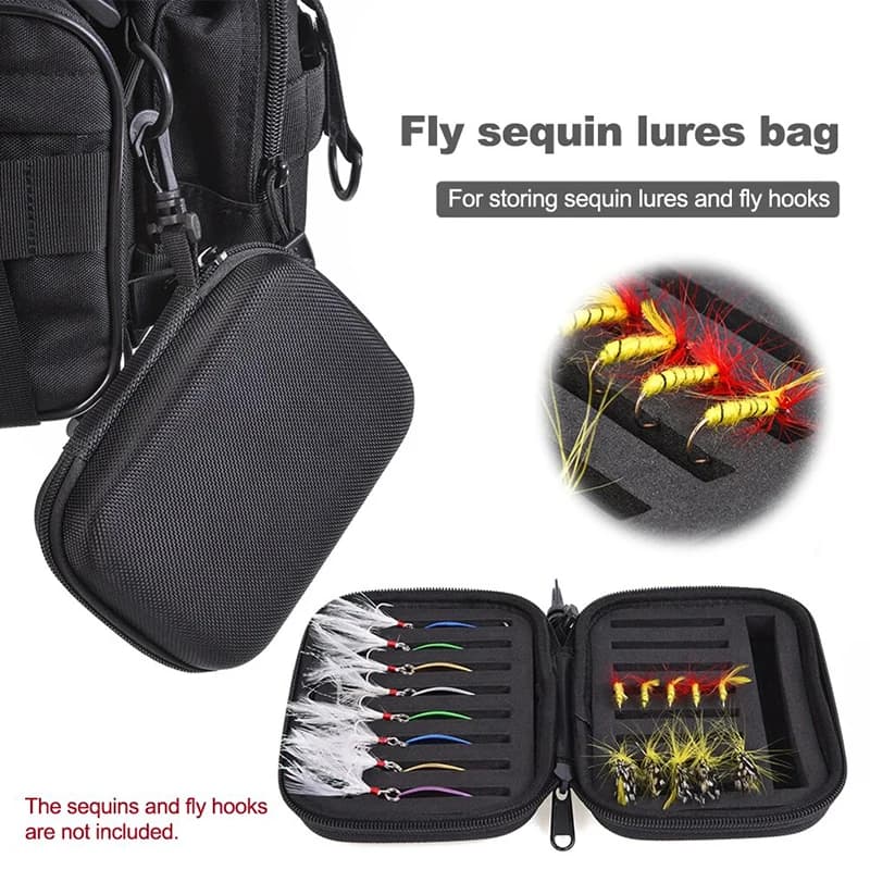 Portable Fly Fishing Lure Case Hard EVA Foam Storage Bag for Trout Flies Spinner Spoon Bait Fishing Tackle Gear Container Box
