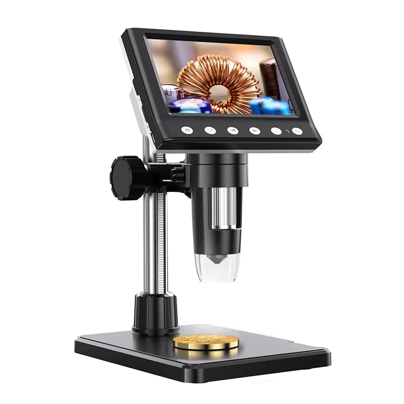 Microscopio elettronico digitale USB con schermo da 4,3 pollici 1000X per uso industriale Illuminazione a LED