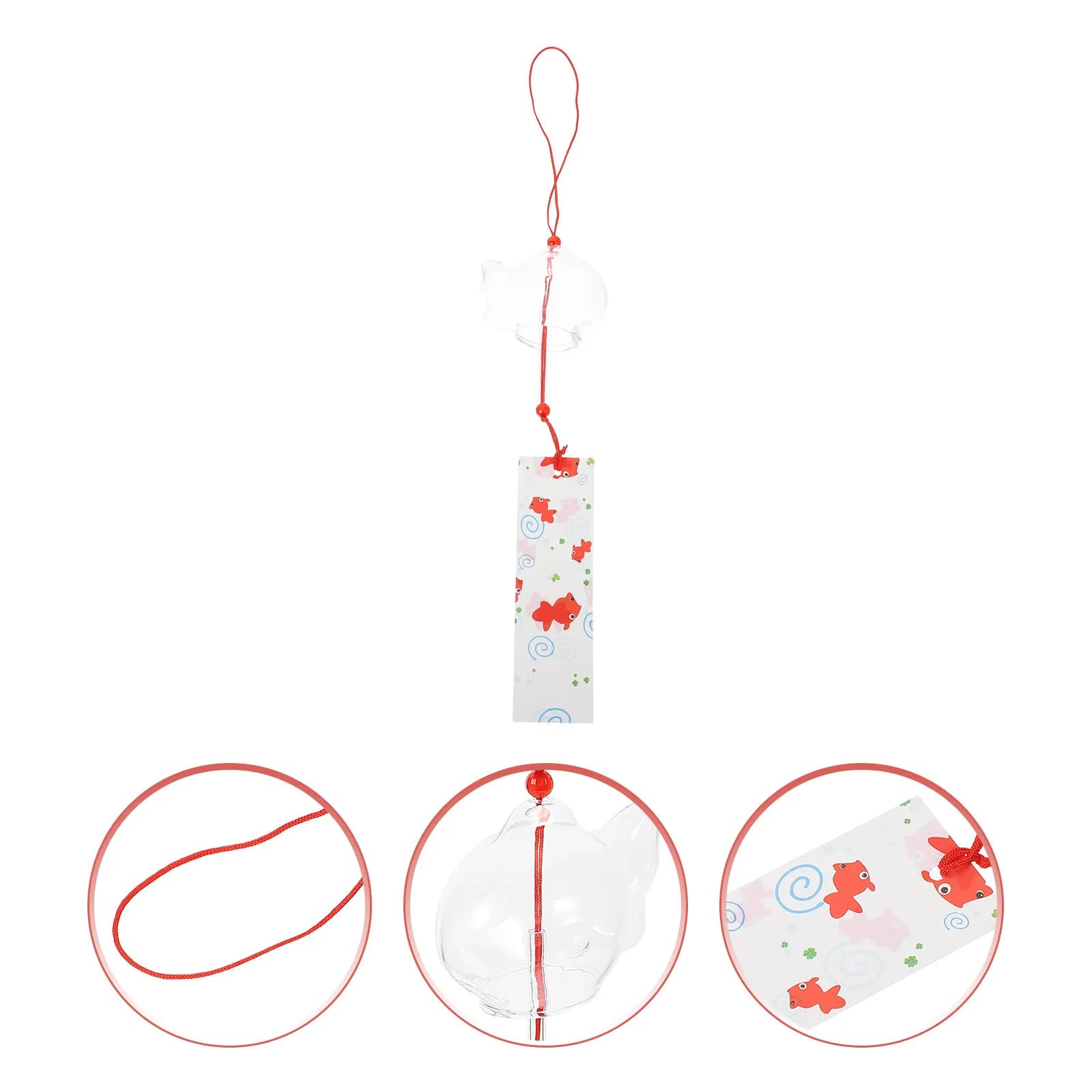 Elegant Glass Wind Chime Goldfish Design Japanese Style Hanging Decor for Garden Balcony Outdoor Space Melodious Calming Sound