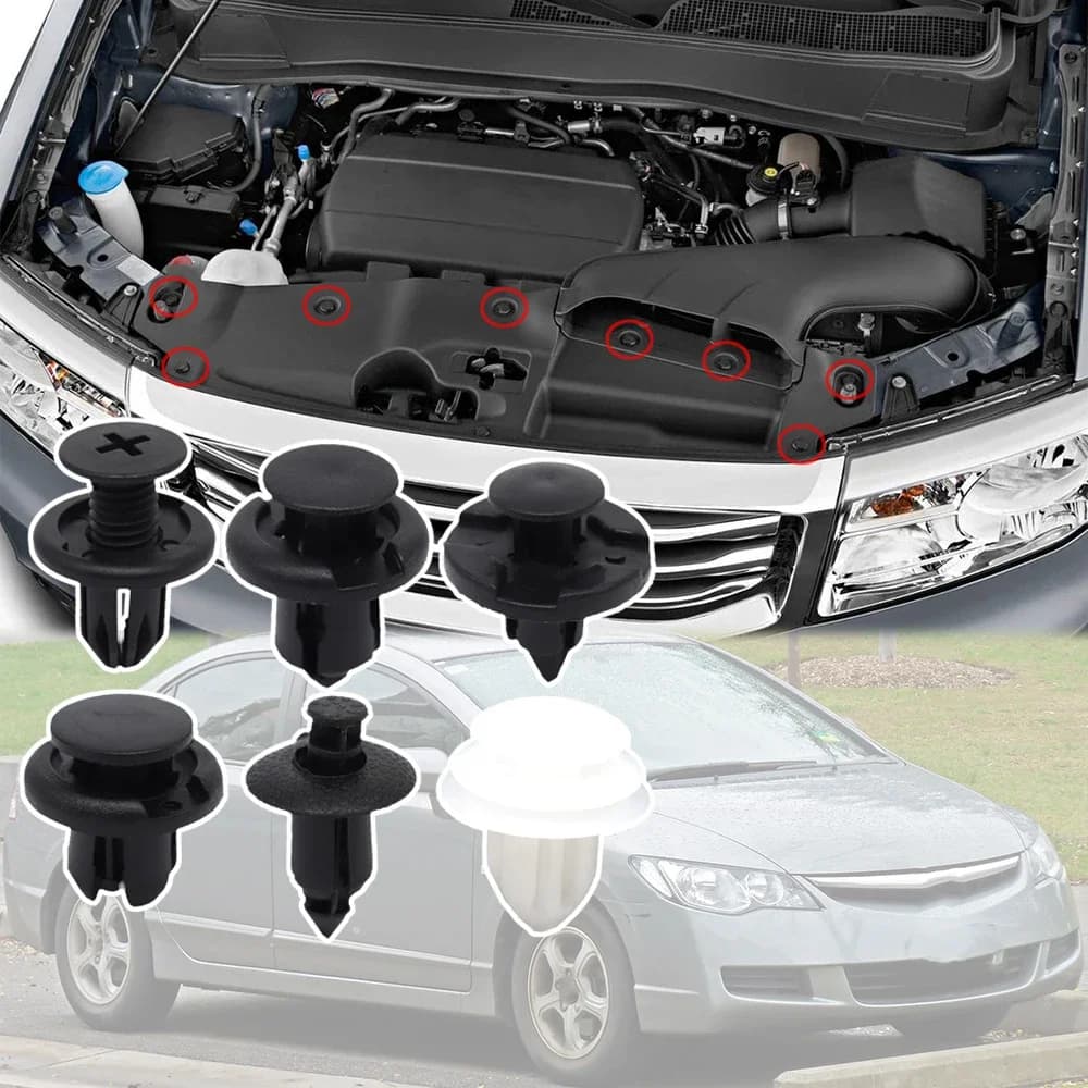 60Pcs For Honda Civic 2001 - 2006 2007 2008 2009 2010 2011 Car Boot Rivet Splashguard Sideskirt Panel Upholstery Pin Trim Clips