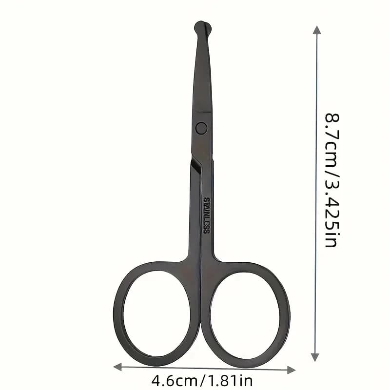 Forbici di Precisione con Punta Arrotondata, Strumento per la Cura del Viso, per Tagliare Peli del Naso, Sopracciglia, Barba, Baffi e Peli delle Orecchie
