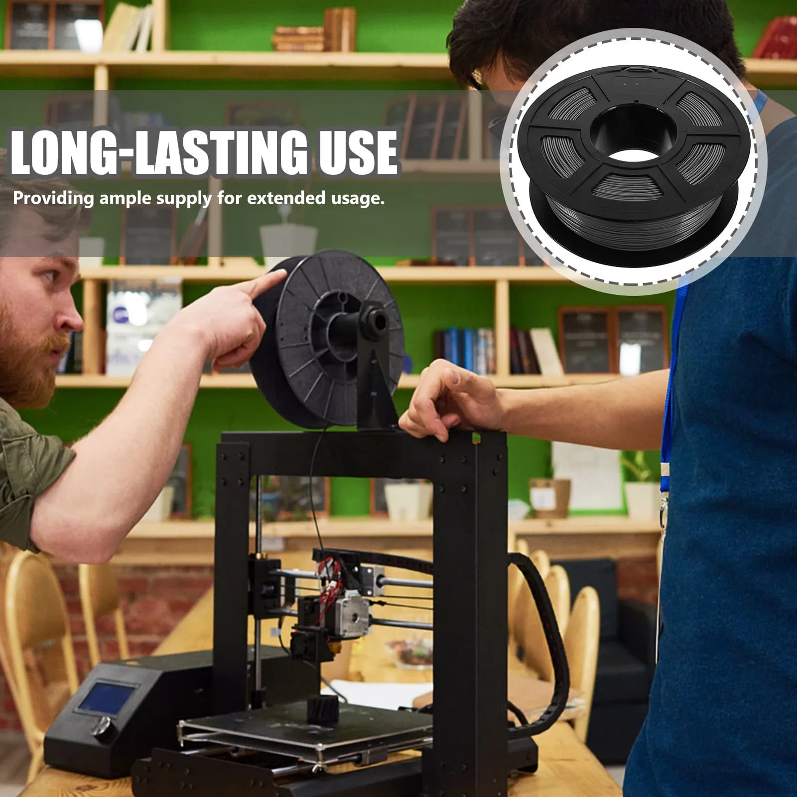 1 Rotolo di Filamento per Stampante 3D 1.75mm PLA Composito ad Alta Resistenza agli Urti Precisione Dimensionale Filamento per Stampa 3D