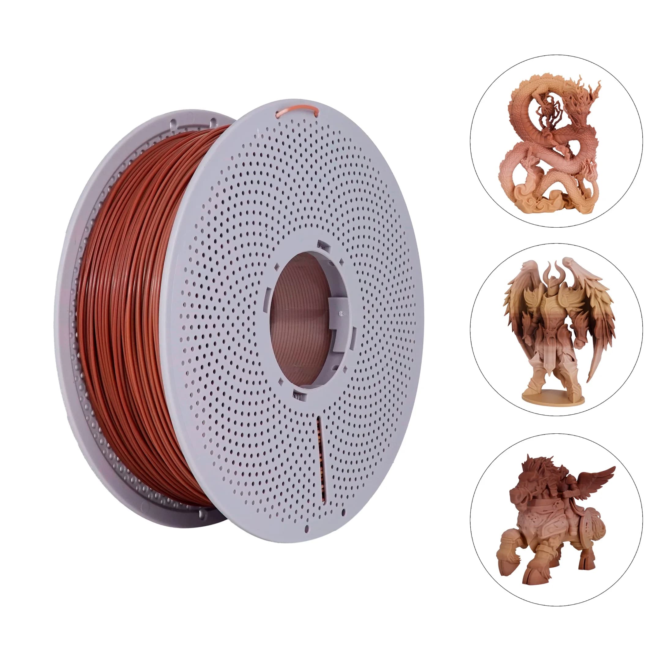 1 kg PLA-F filament coil for laboratory Bambu | Realistic 3D printing material with wood vein shade (wood vein smoke 1 kg)